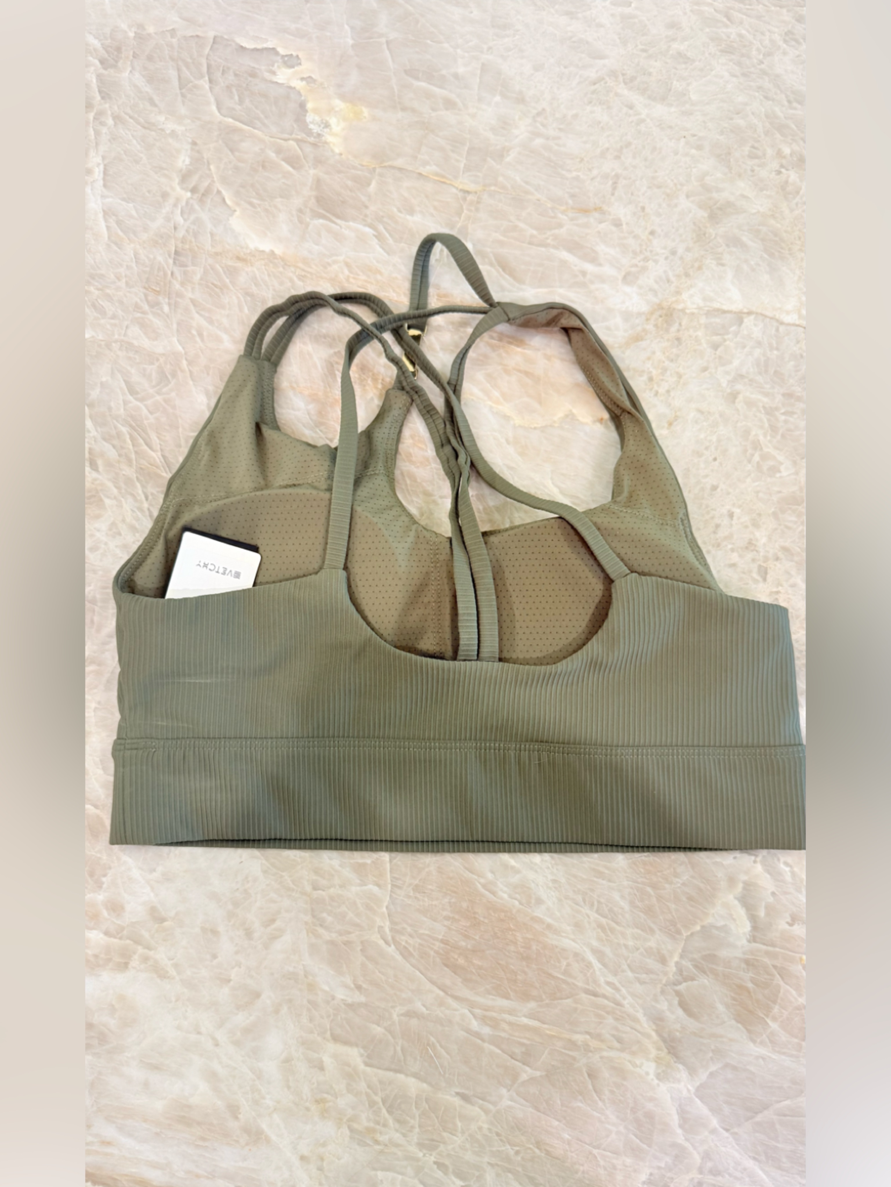 Nwt Vetchy Melrose Army Green Ribbed Sports Bra — image 2 of 3